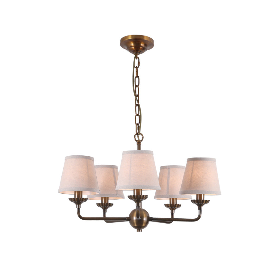 Gloruvyh Vintage Industrial Fabric Metal Chandelier - Lamp Copper