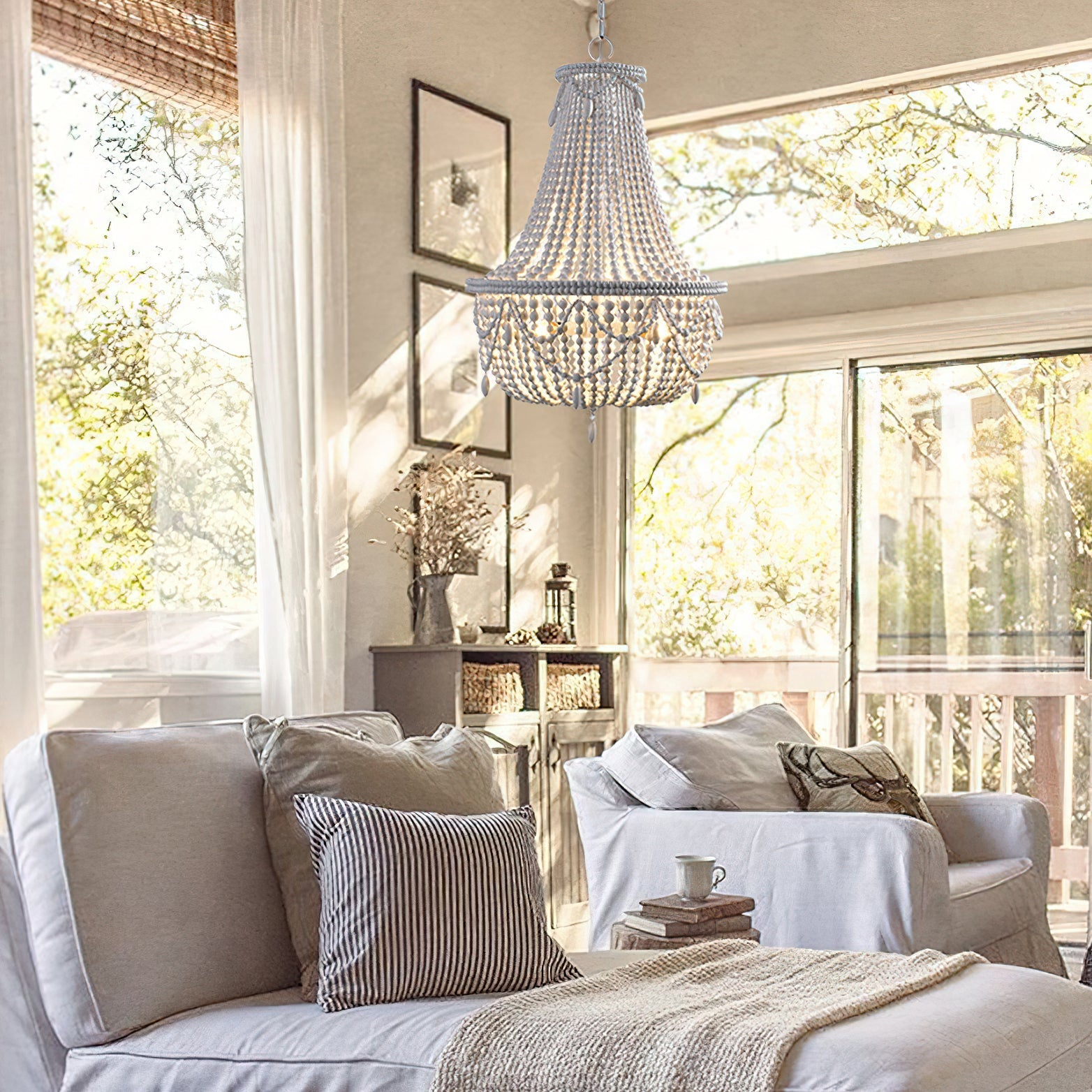 Eirikuvyu Postmodern Luxury Bead Metal Wood Chandelier - Lamp Copper