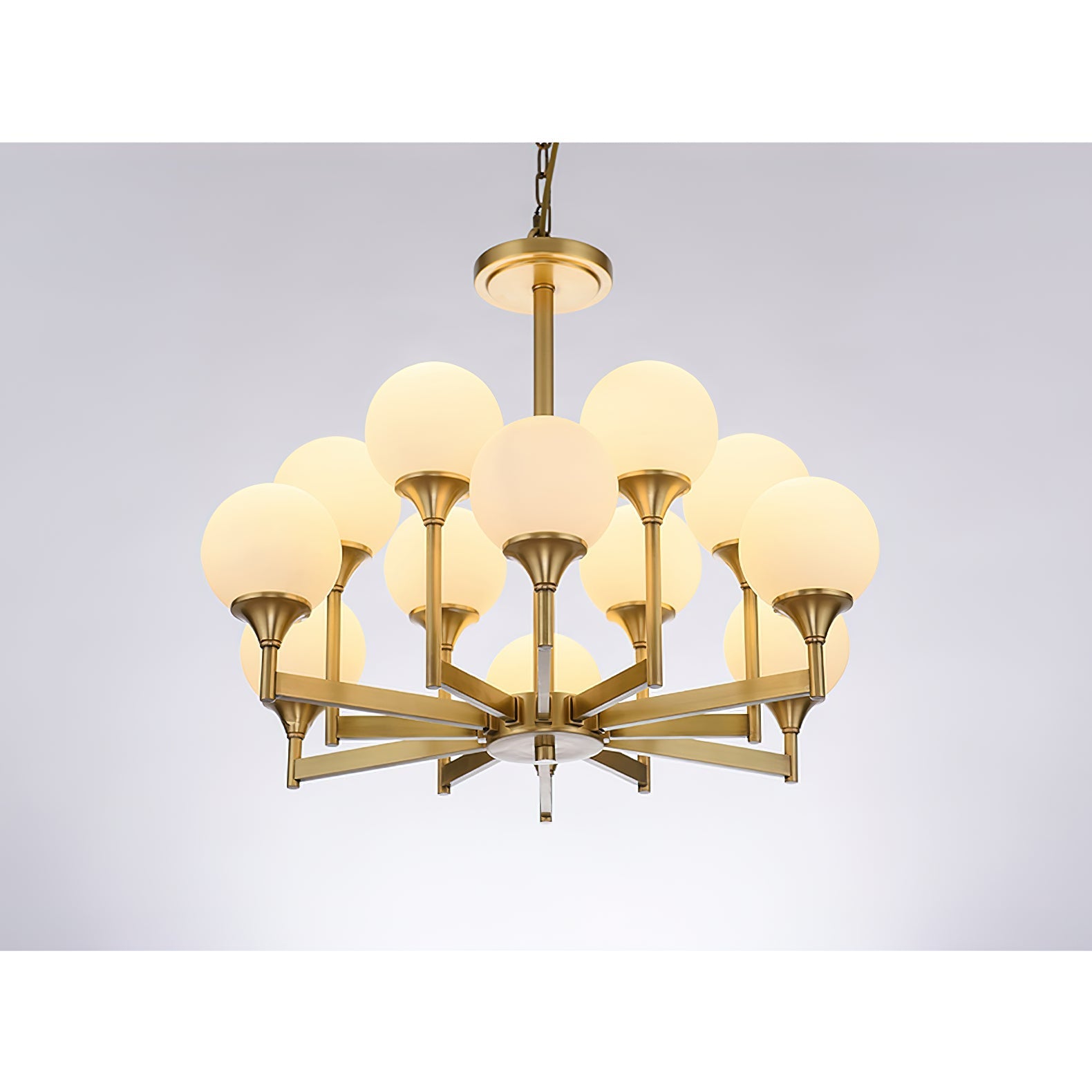 Himinuvyh Vintage Industrial Metal Glass Chandelier - Lamp Copper