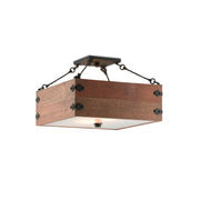 Ljomuvyu Vintage Industrial Wooden Acrylic Semi-Flush Ceiling Lamp - Lamp Copper