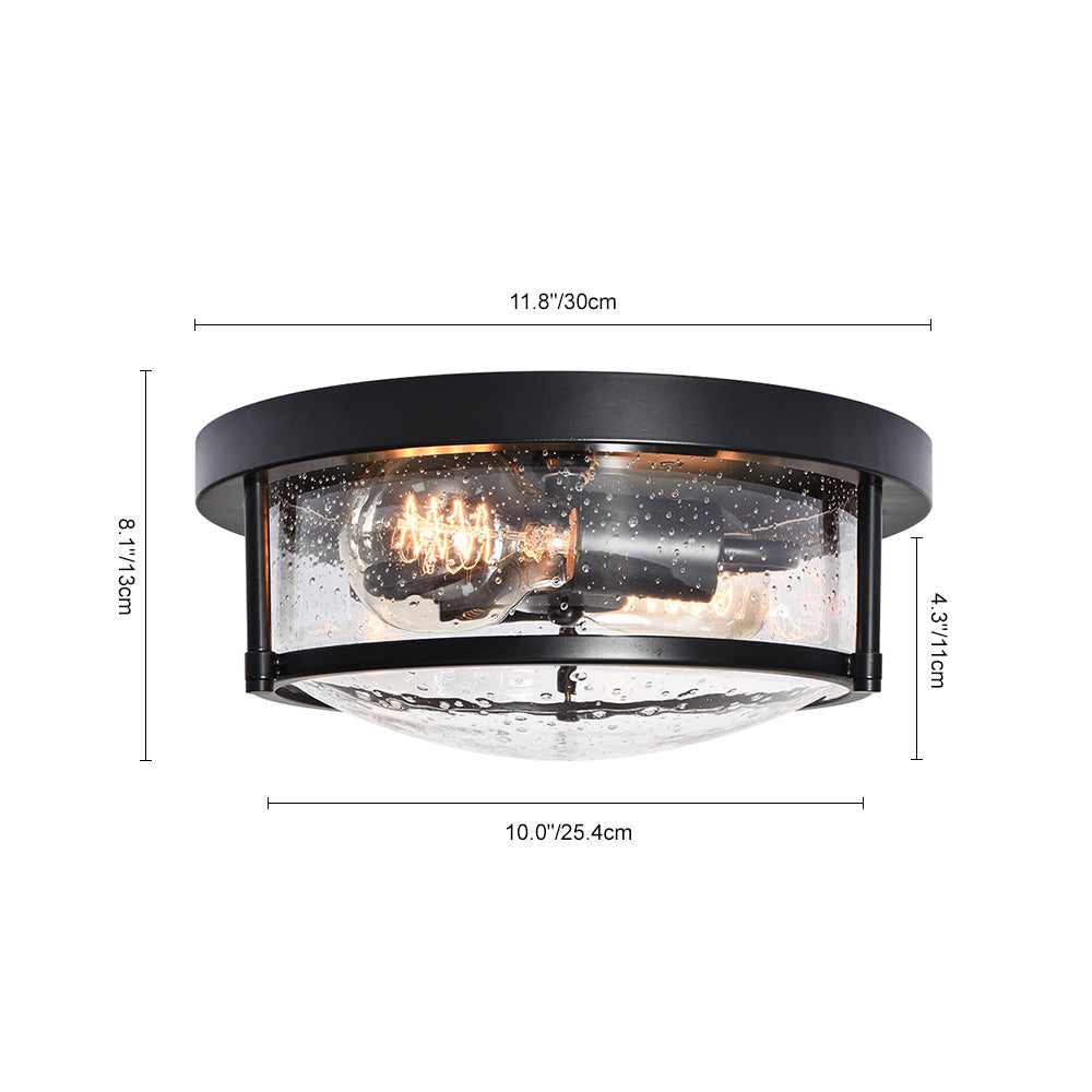 Auran Modern Glass Flush Mount Ceiling Light - Lamp Copper