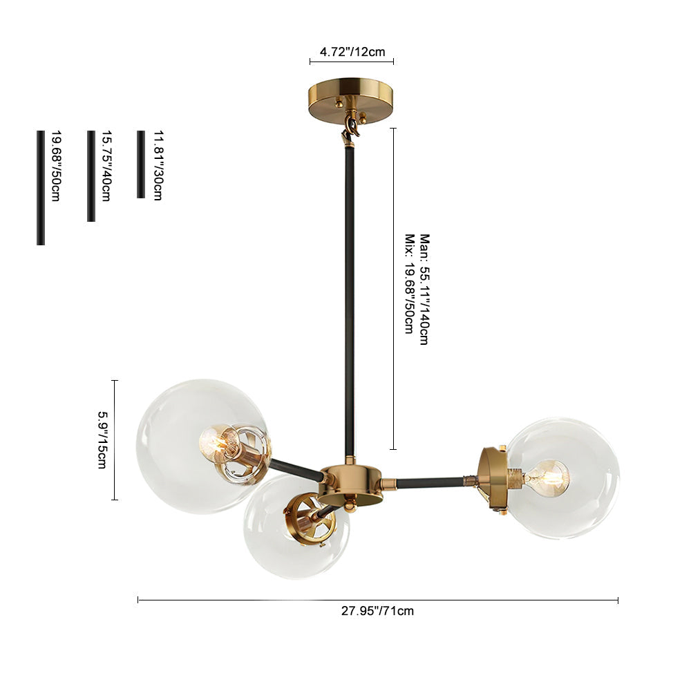 Kvennulix Mid-century Sputnik Metal Chandelier - Lamp Copper