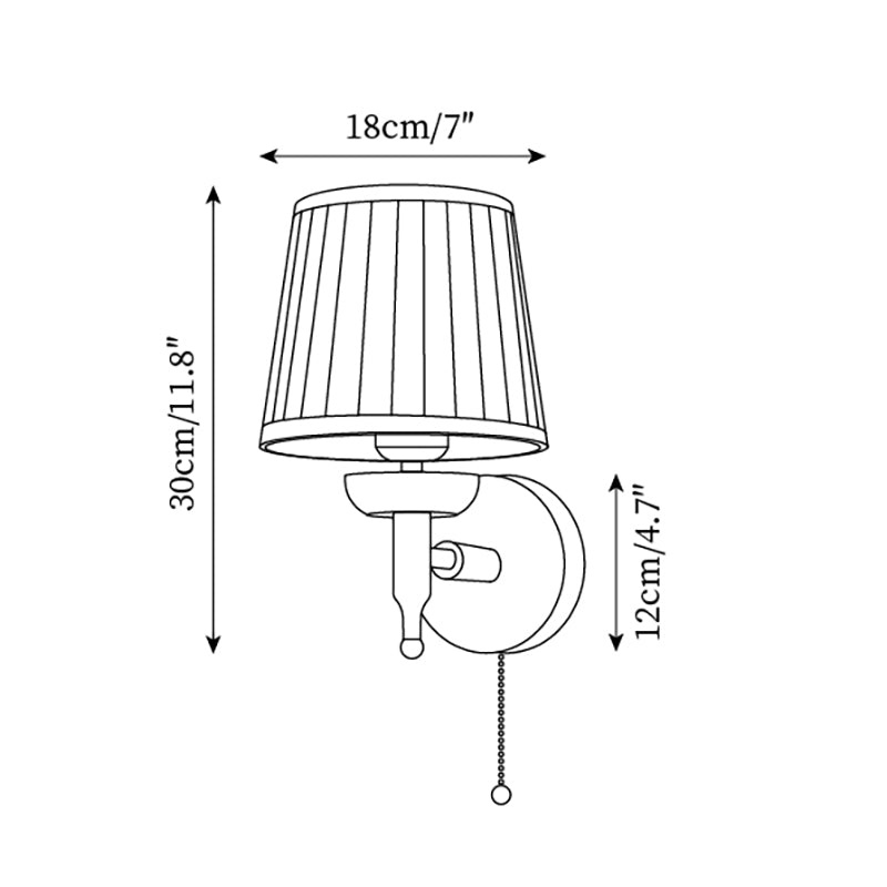 Wall Lamp Fabric Shade Modern Classic Gold Walnut Sconce Bedroom - Lamp Copper