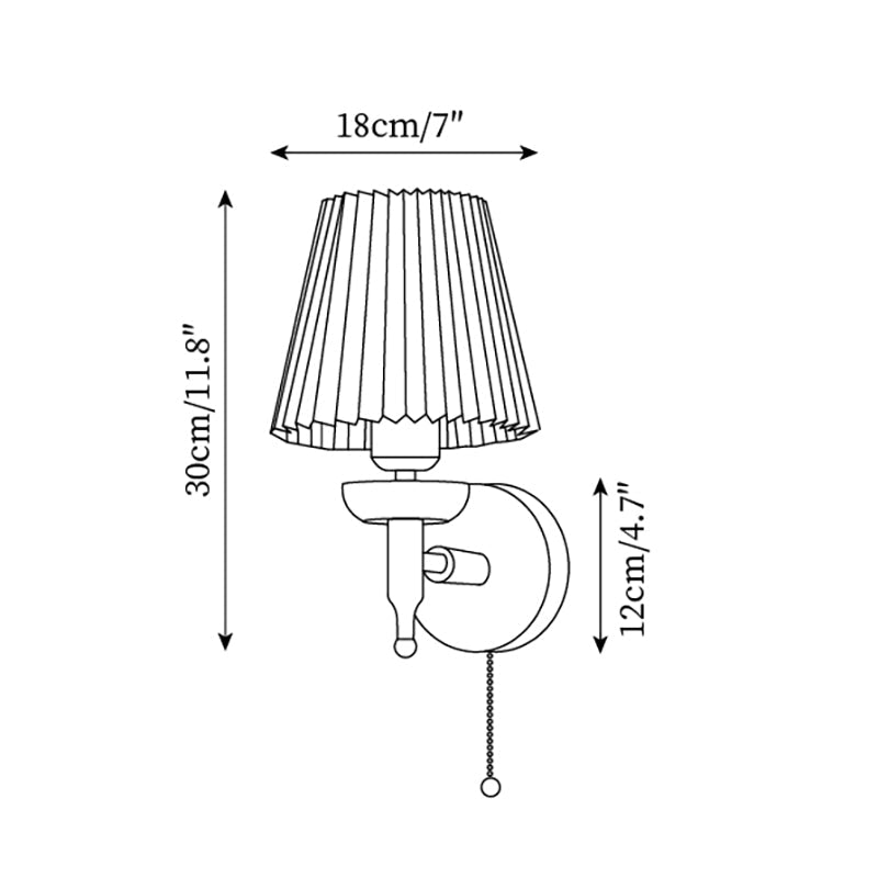 Wall Lamp Fabric Shade Modern Classic Gold Walnut Sconce Bedroom - Lamp Copper