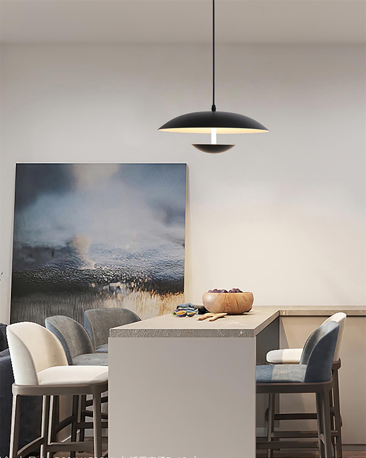 Pylos Minimalist Black Pendant Light - Lamp Copper