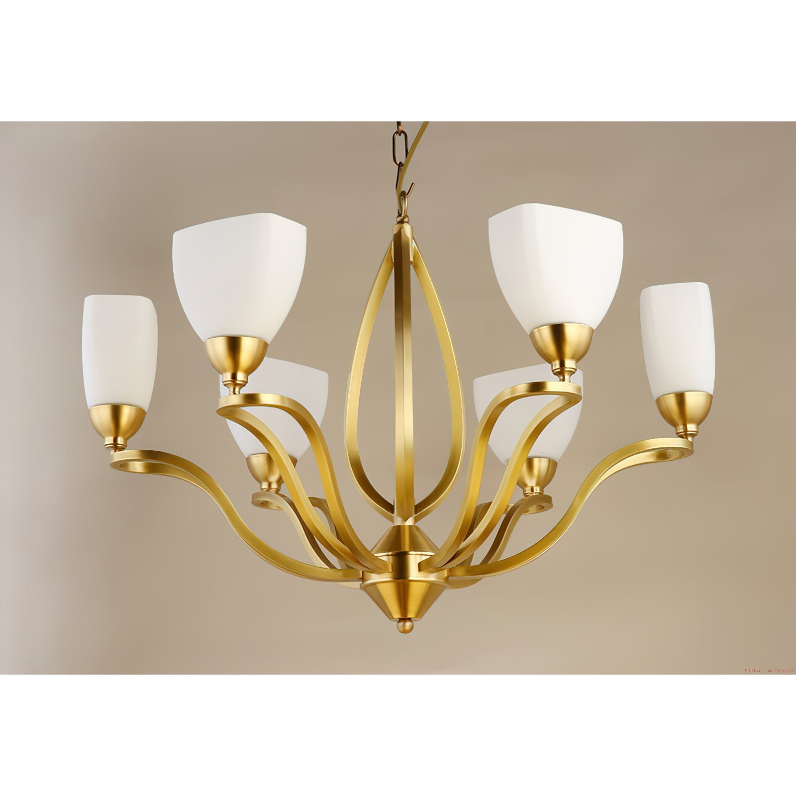 Dvaluvyj Postmodern Luxury Brass Metal Glass Chandelier - Lamp Copper