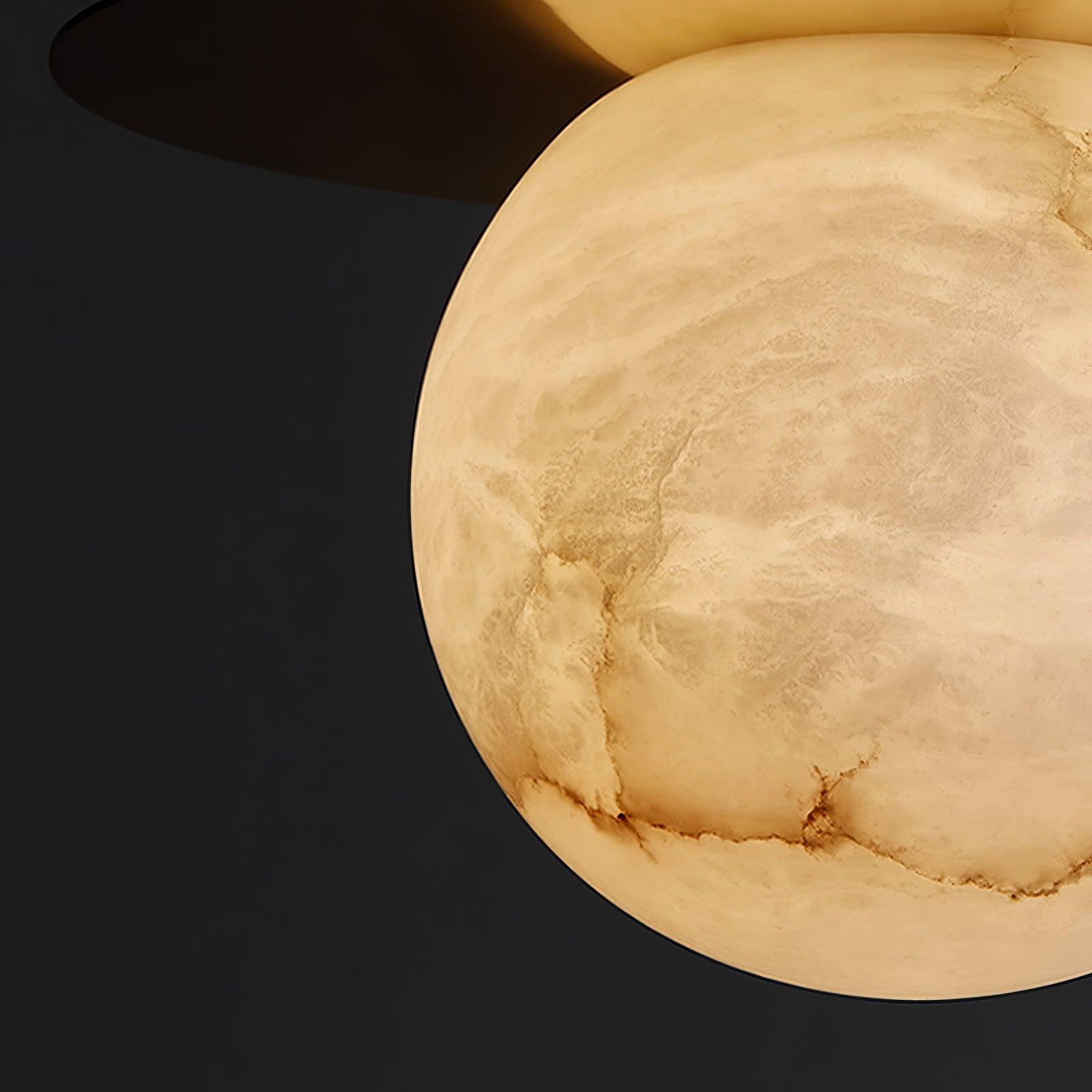 Nyvelyra Sphere Alabaster Pendant Light - Lamp Copper