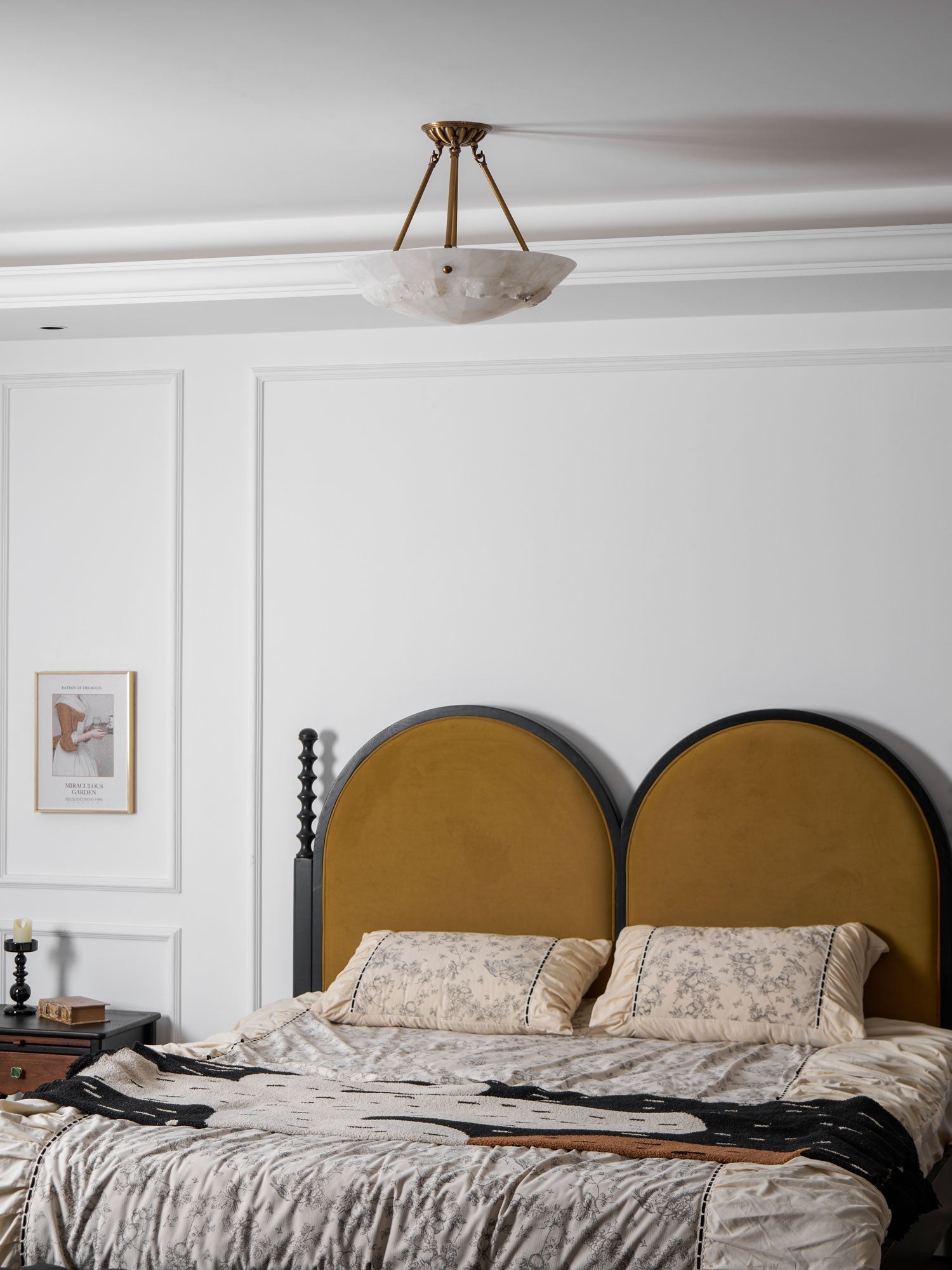 Bowl Pendant Lamp Alabaster Elegance - Lamp Copper