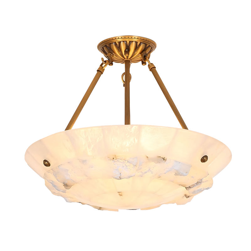 Bowl Pendant Lamp Alabaster Elegance - Lamp Copper