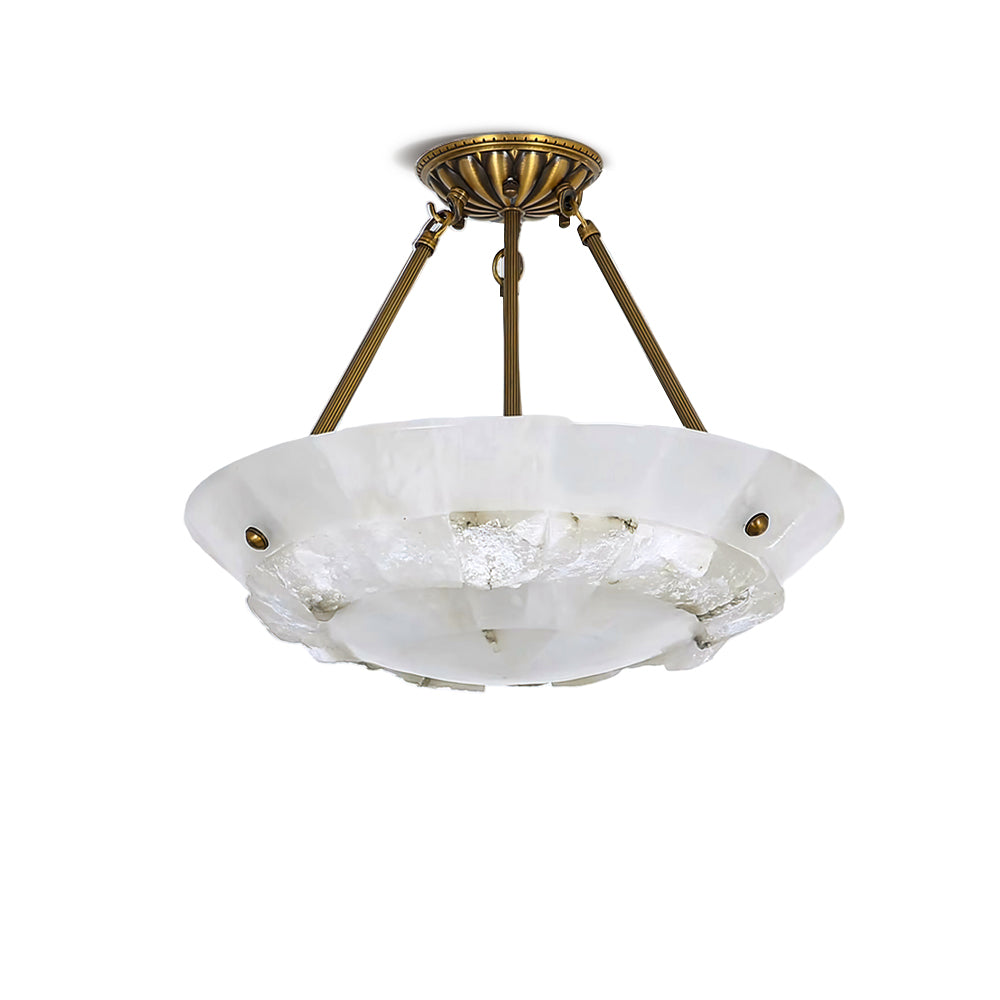 Bowl Pendant Lamp Alabaster Elegance - Lamp Copper