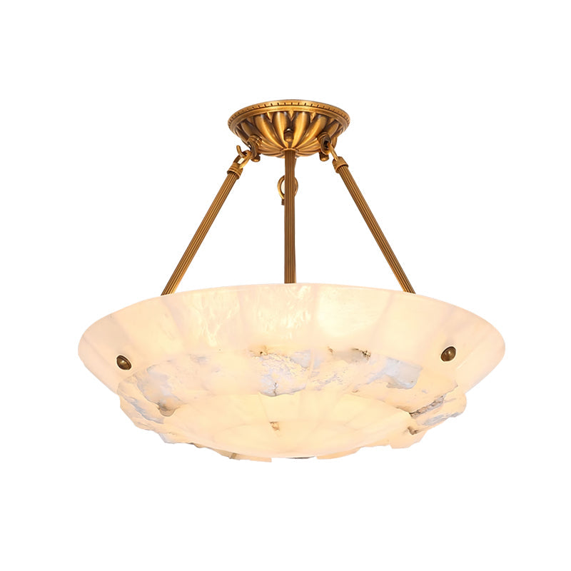Bowl Pendant Lamp Alabaster Elegance - Lamp Copper