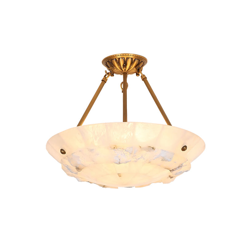 Bowl Pendant Lamp Alabaster Elegance - Lamp Copper