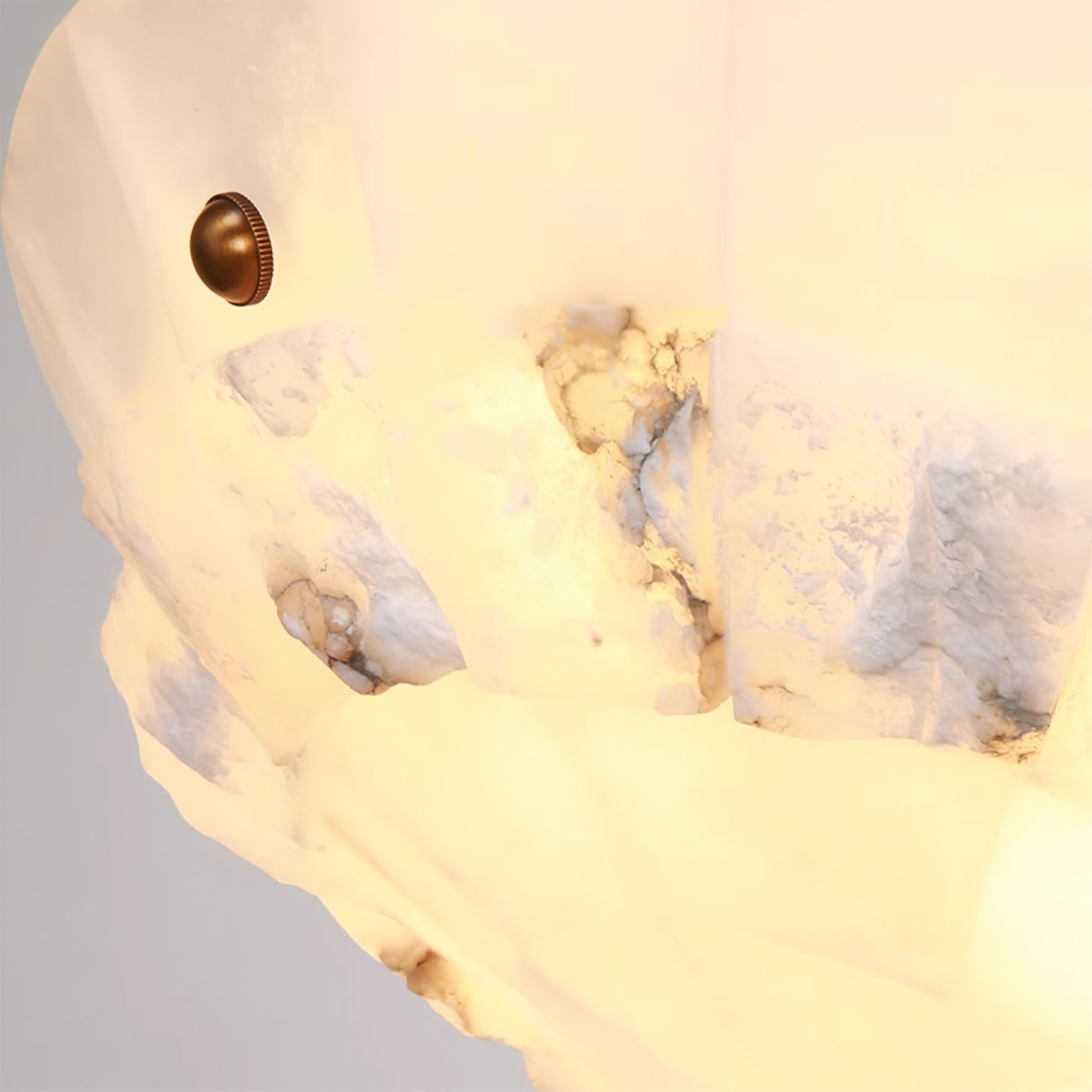 Bowl Pendant Lamp Alabaster Elegance - Lamp Copper