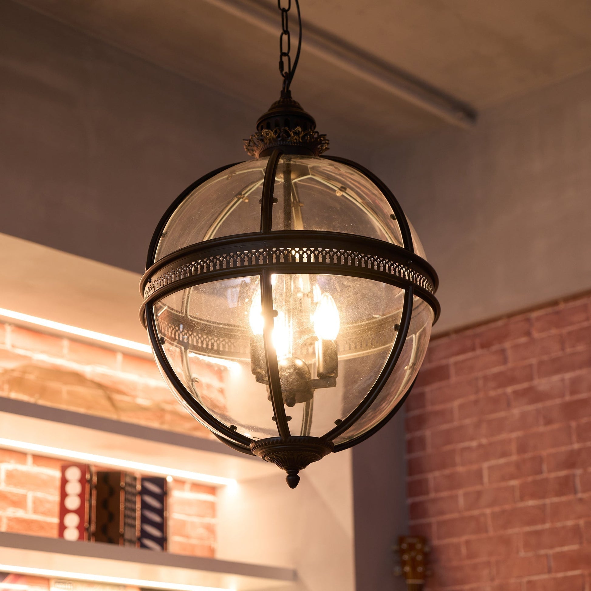 Edward Retro Pendant Light Glass - Lamp Copper