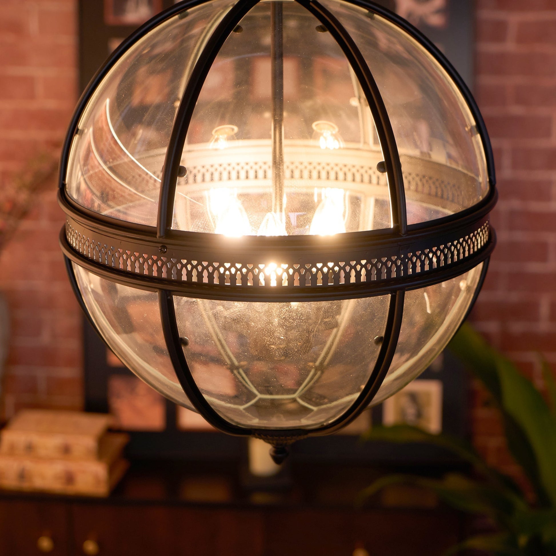 Edward Retro Pendant Light Glass - Lamp Copper