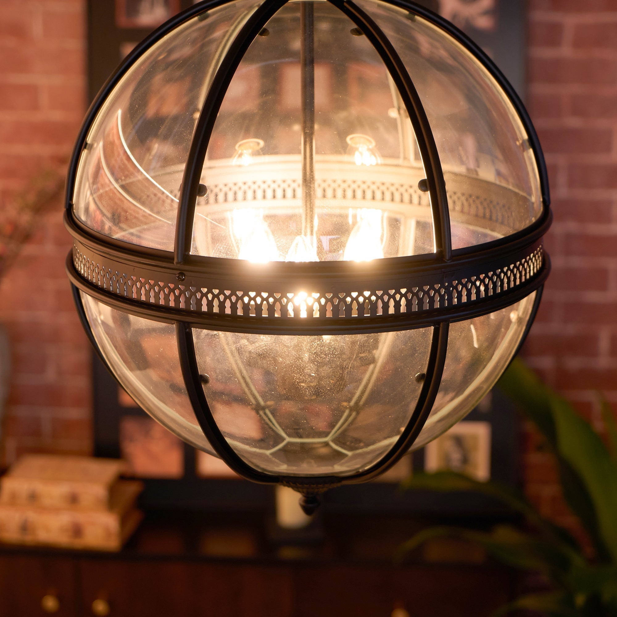 Edward Retro Pendant Light Glass - Lamp Copper