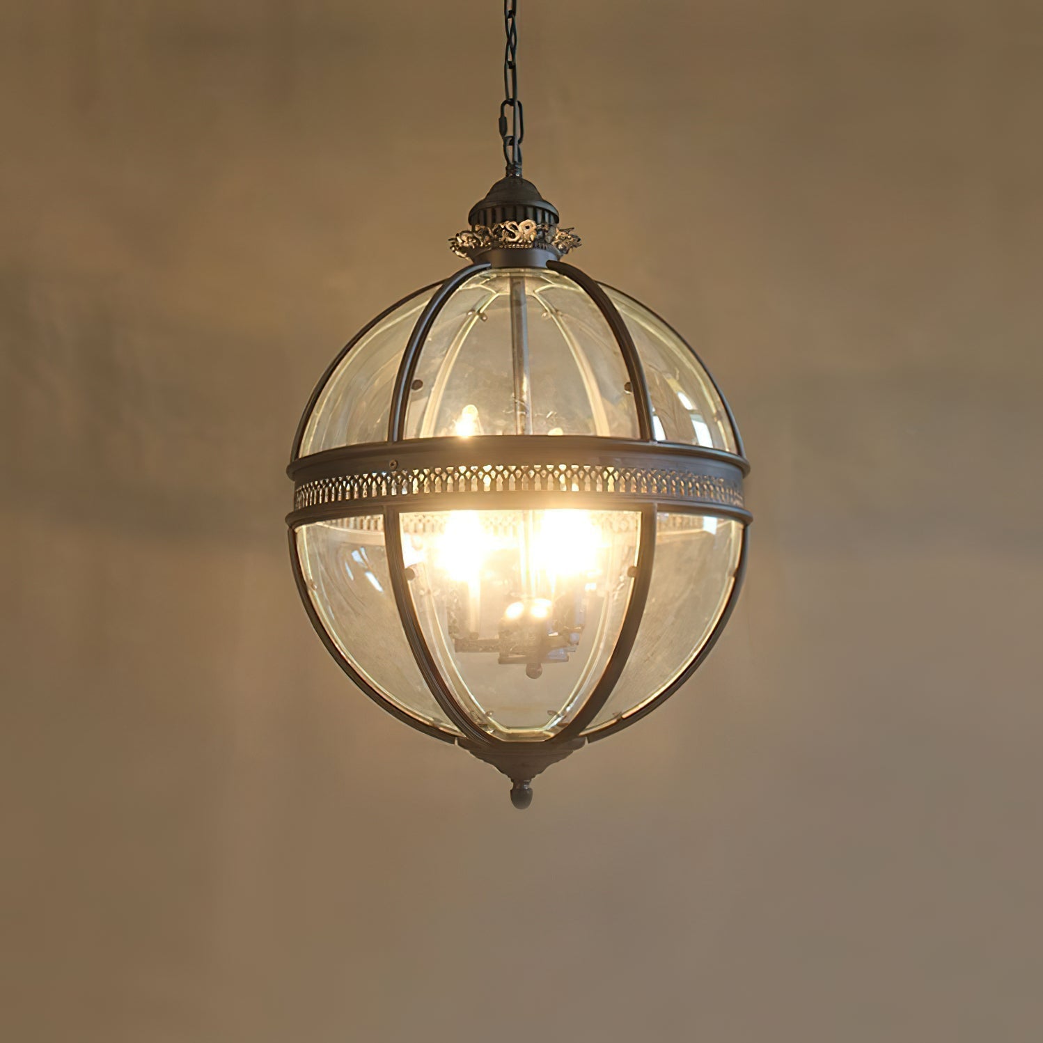 Edward Retro Pendant Light Glass - Lamp Copper