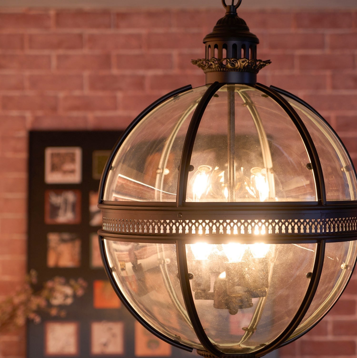 Edward Retro Pendant Light Glass - Lamp Copper