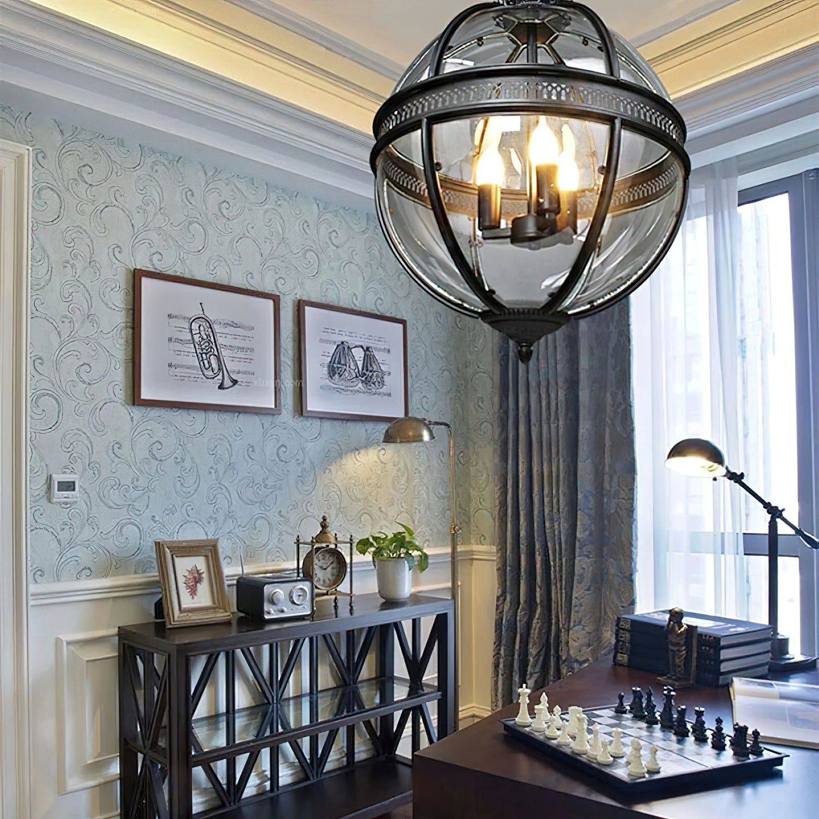 Edward Retro Pendant Light Glass - Lamp Copper
