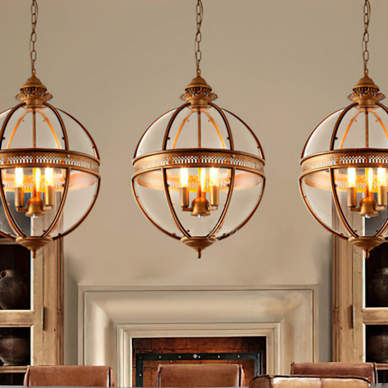 Edward Retro Pendant Light Glass - Lamp Copper