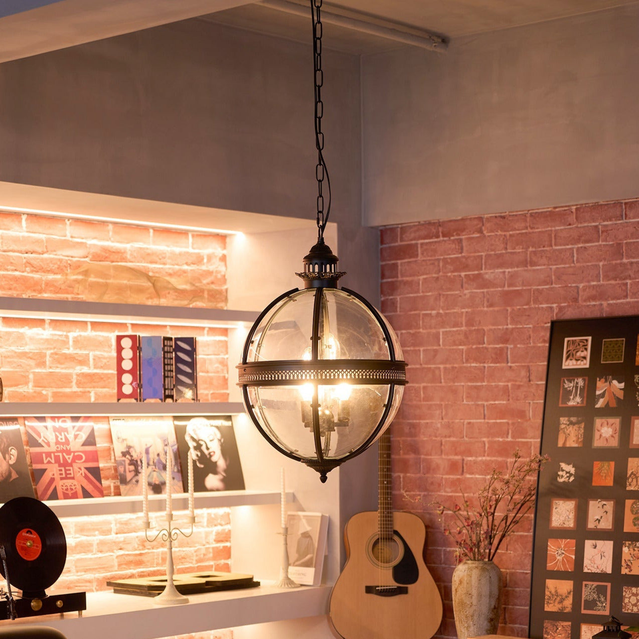 Edward Retro Pendant Light Glass - Lamp Copper