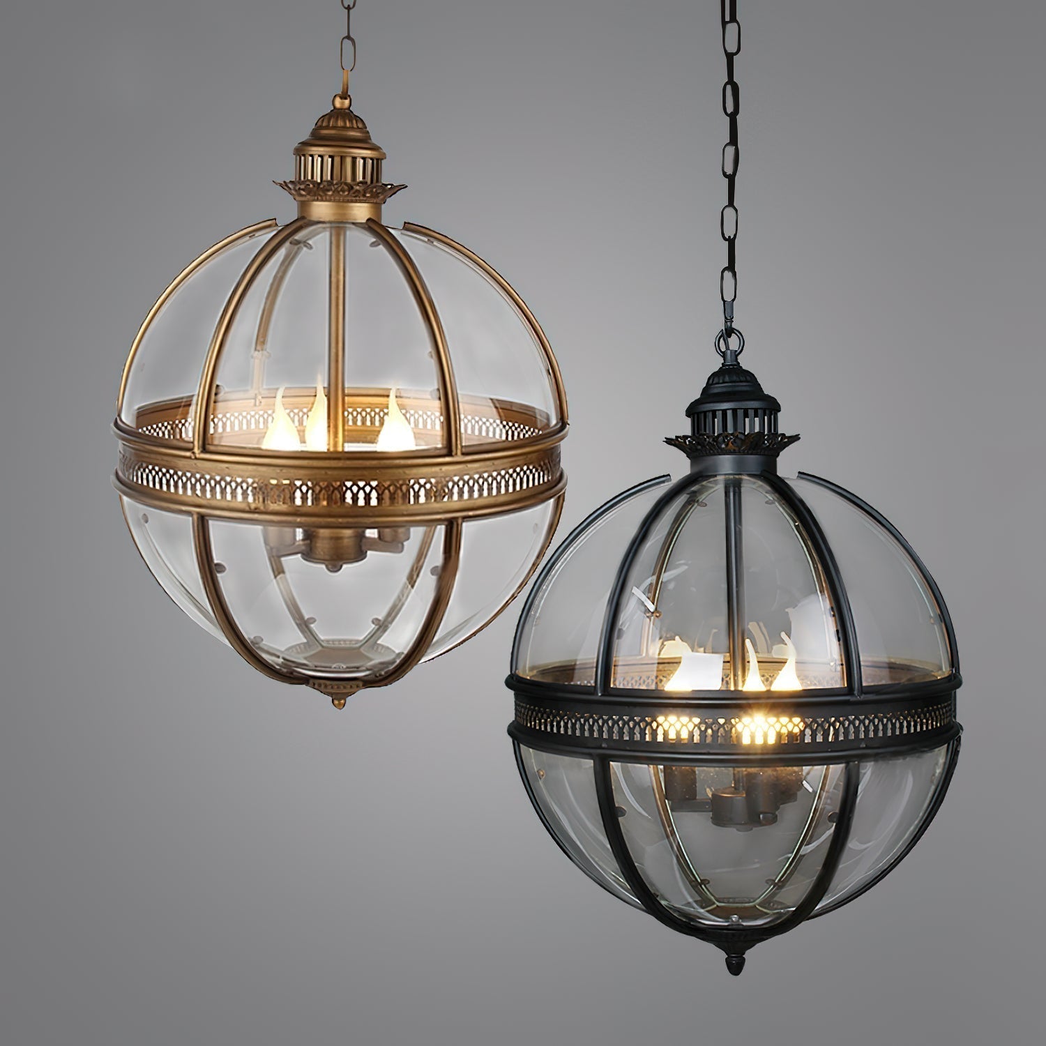 Edward Retro Pendant Light Glass - Lamp Copper