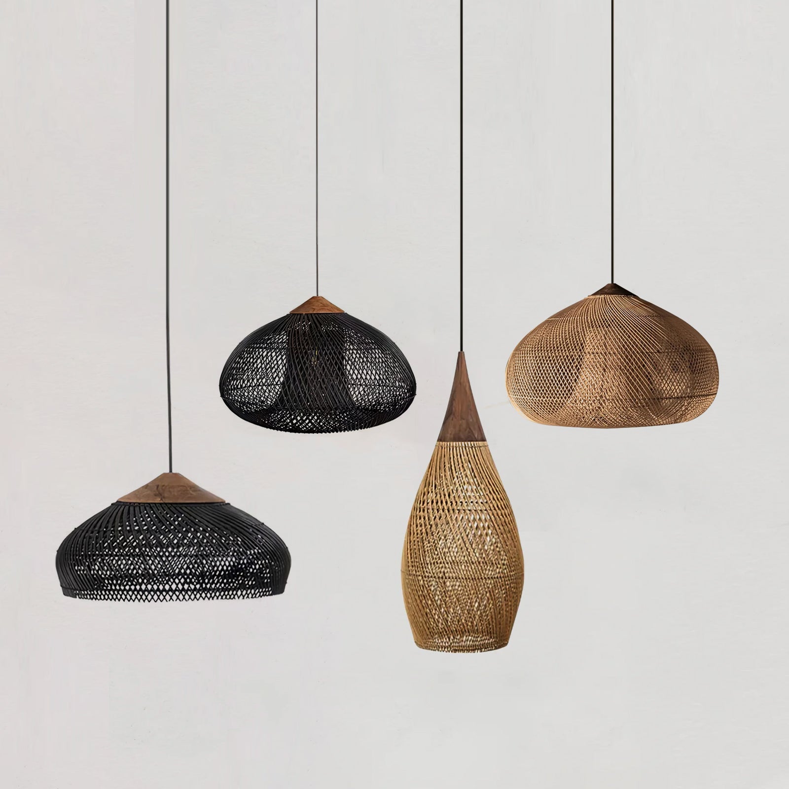 Evelyn Braided Rattan Livingroom Pendant Lamp - Lamp Copper