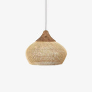 Evelyn Braided Rattan Livingroom Pendant Lamp - Lamp Copper