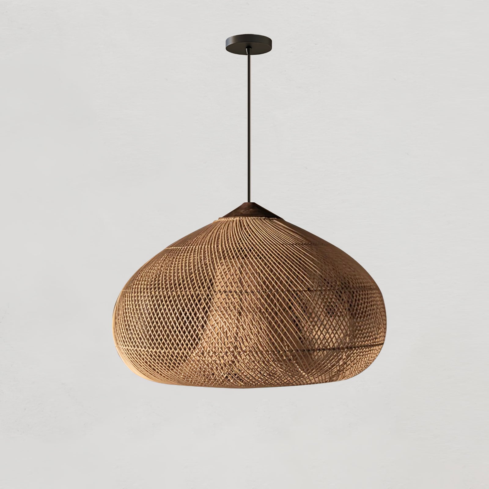 Evelyn Braided Rattan Livingroom Pendant Lamp - Lamp Copper