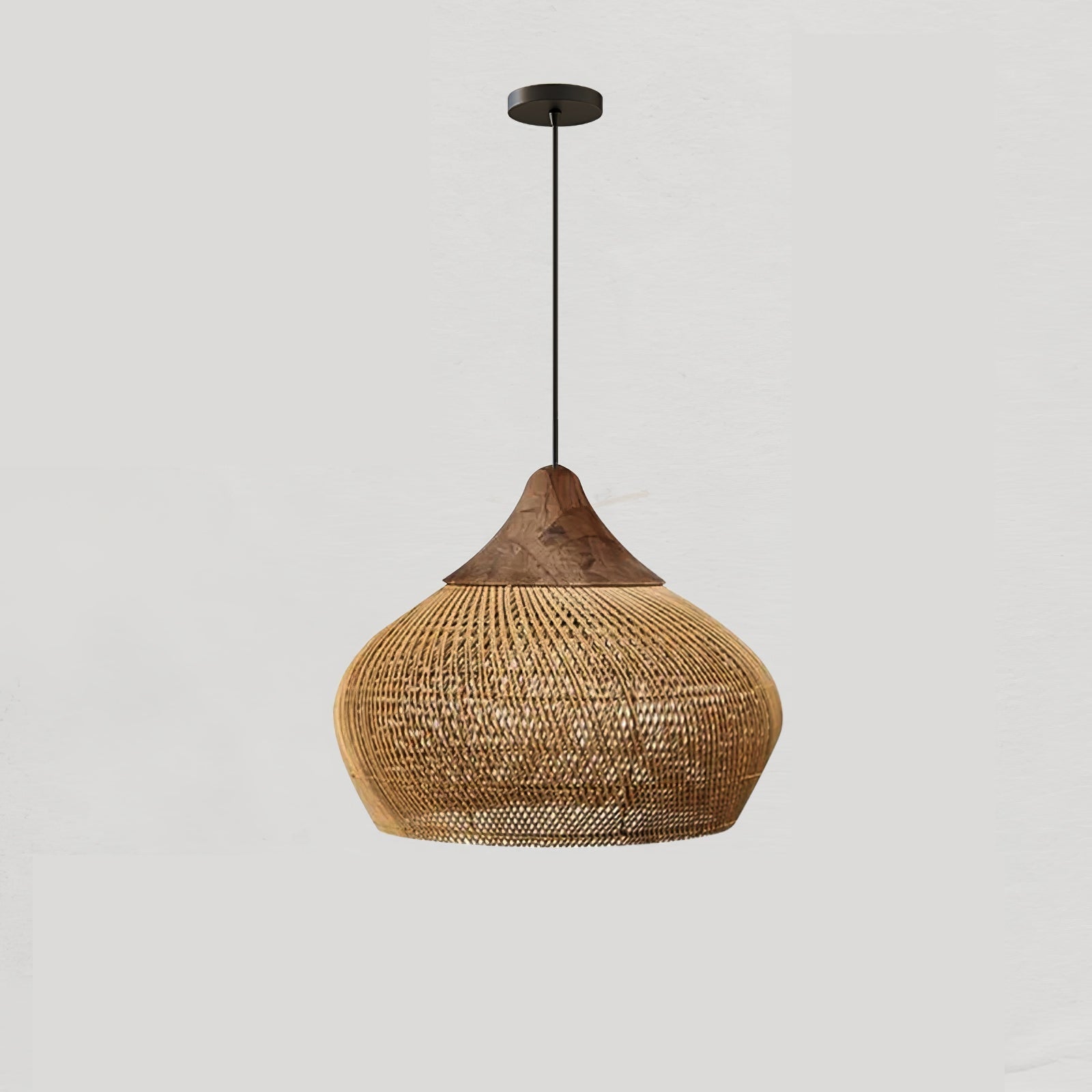Evelyn Braided Rattan Livingroom Pendant Lamp - Lamp Copper