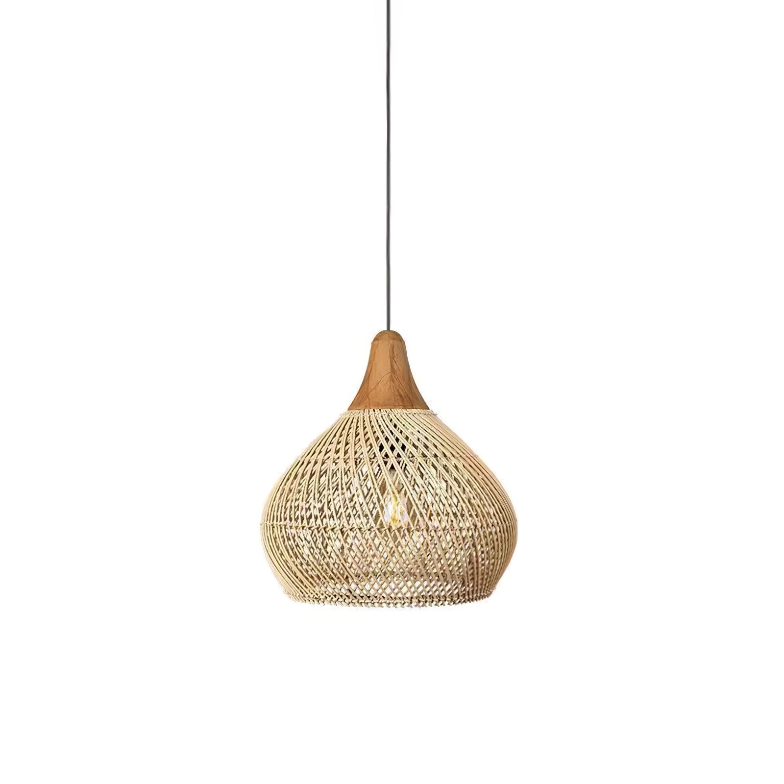 Evelyn Braided Rattan Livingroom Pendant Lamp - Lamp Copper