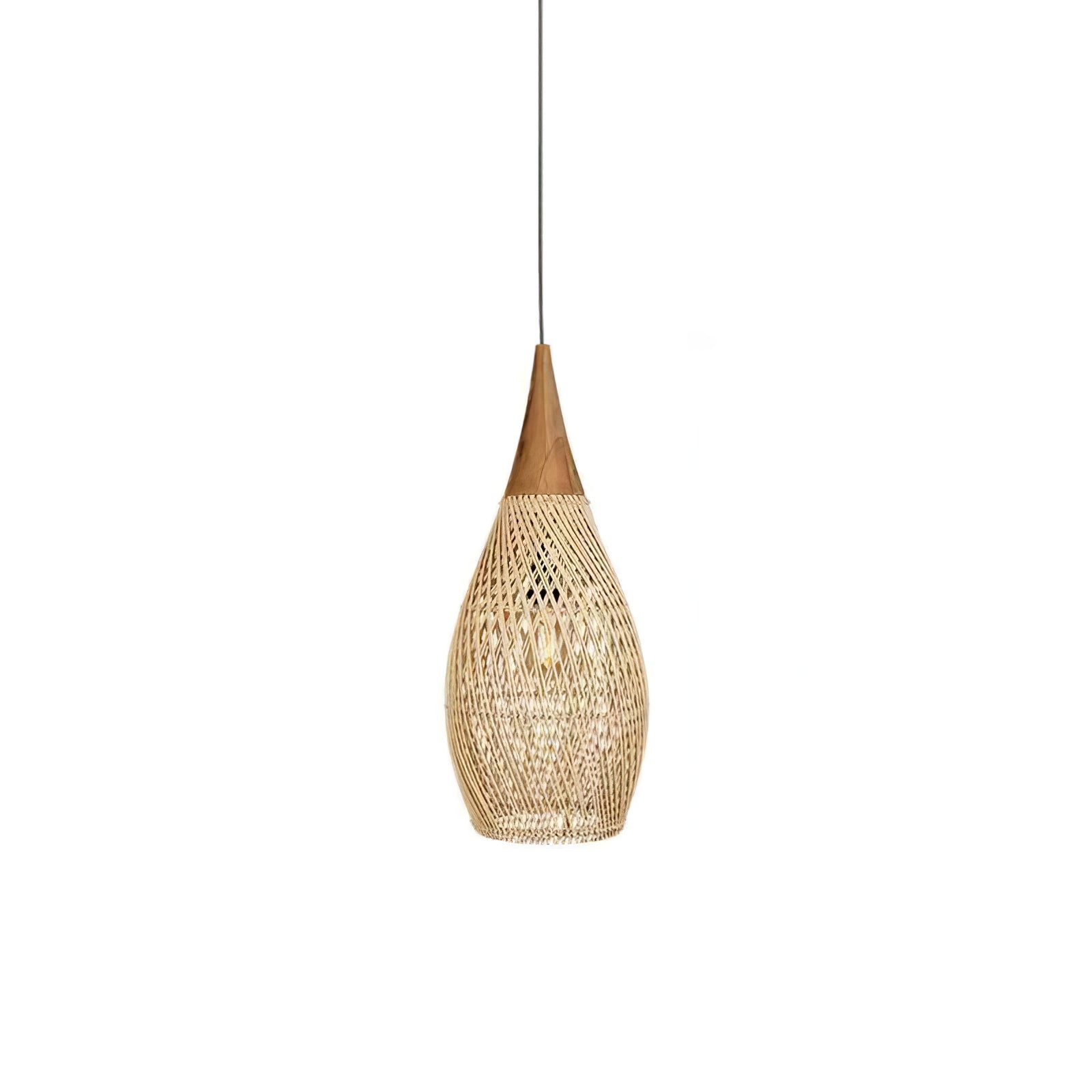 Evelyn Braided Rattan Livingroom Pendant Lamp - Lamp Copper