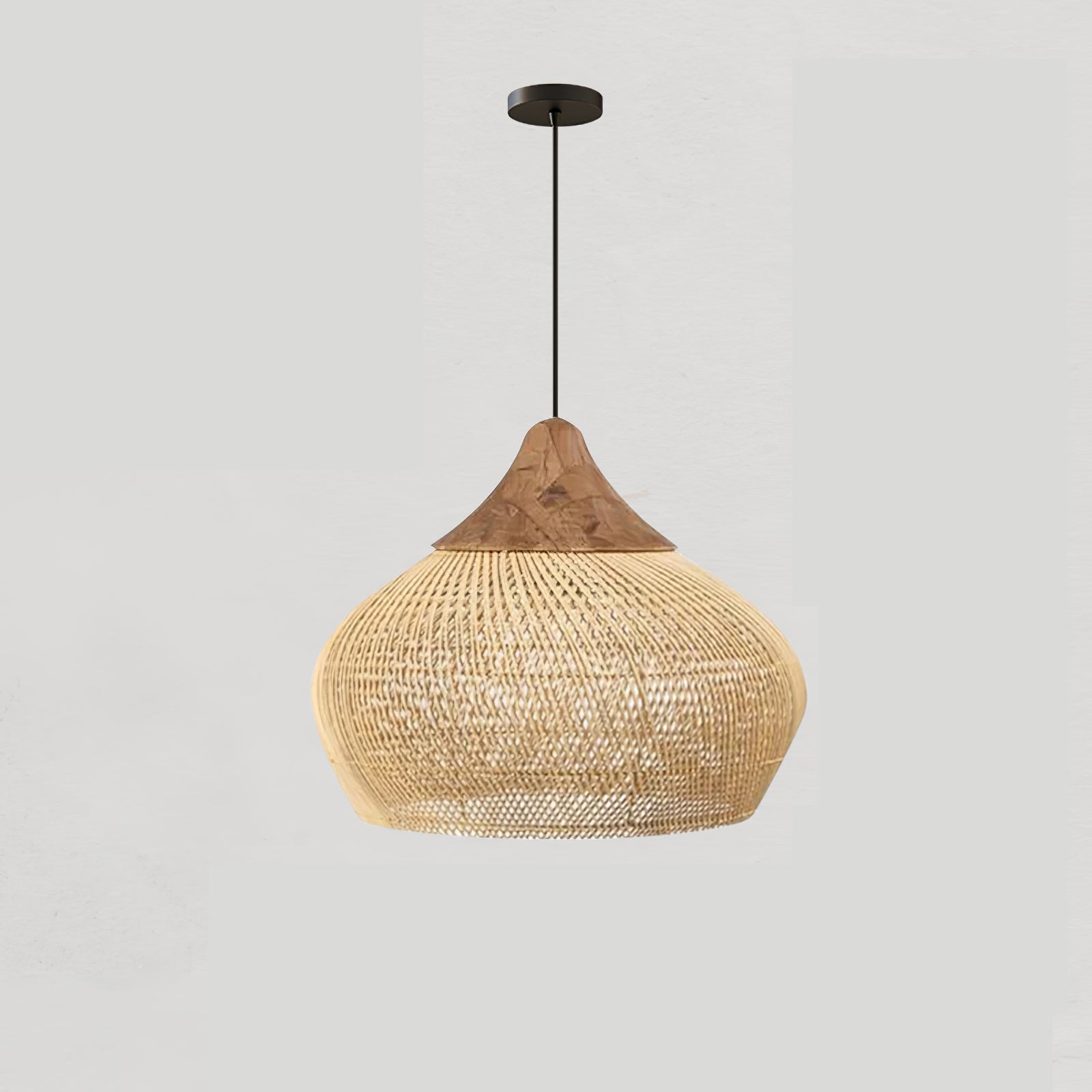 Evelyn Braided Rattan Livingroom Pendant Lamp - Lamp Copper