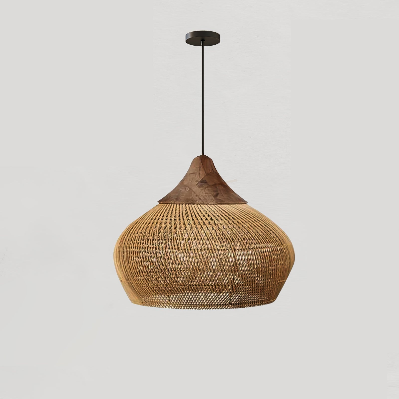 Evelyn Braided Rattan Livingroom Pendant Lamp - Lamp Copper