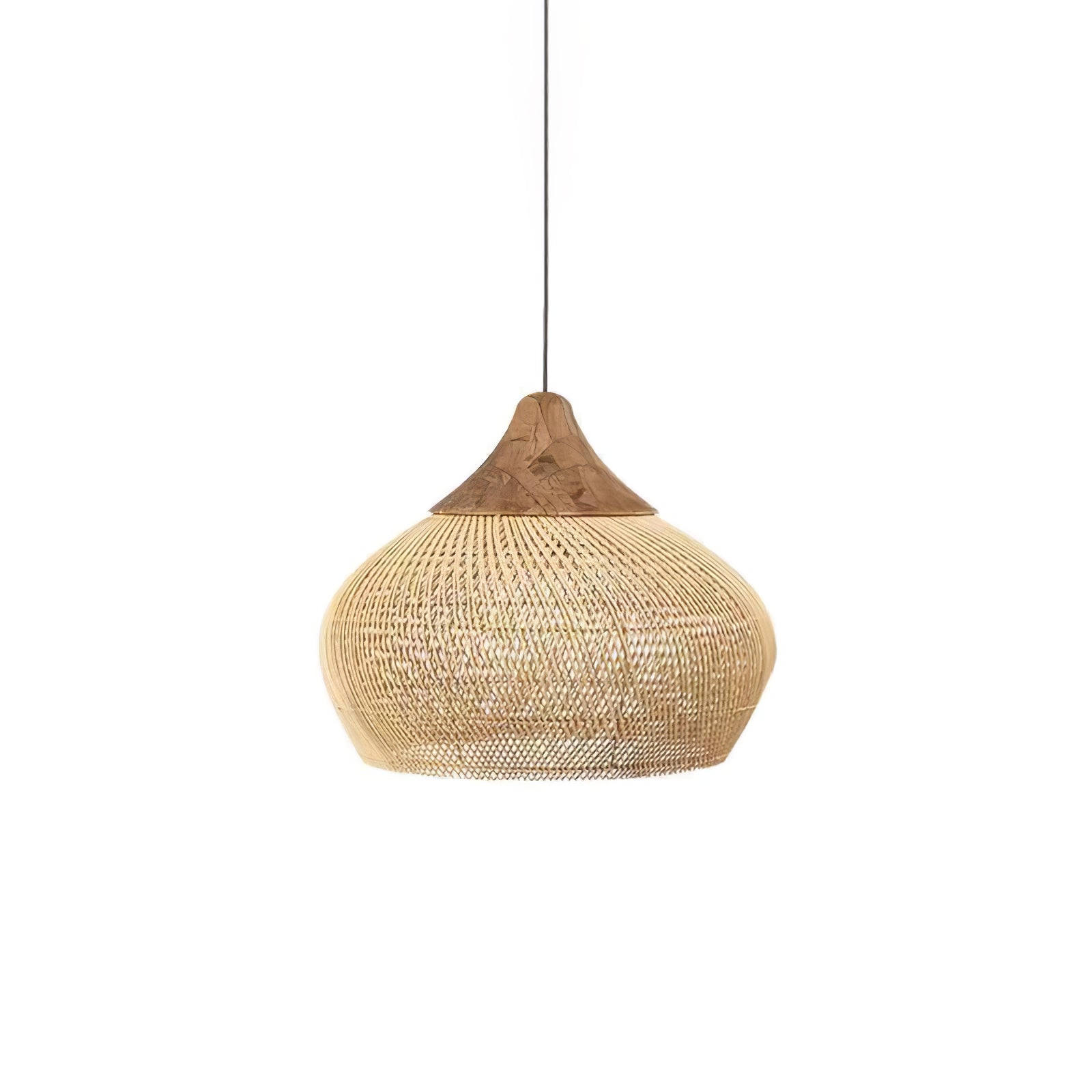 Evelyn Braided Rattan Livingroom Pendant Lamp - Lamp Copper