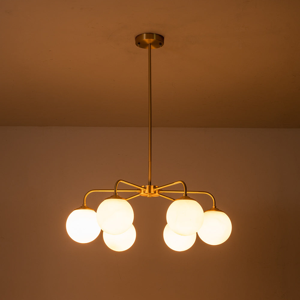Kvall Modern Milky Metal Chandelier - Lamp Copper