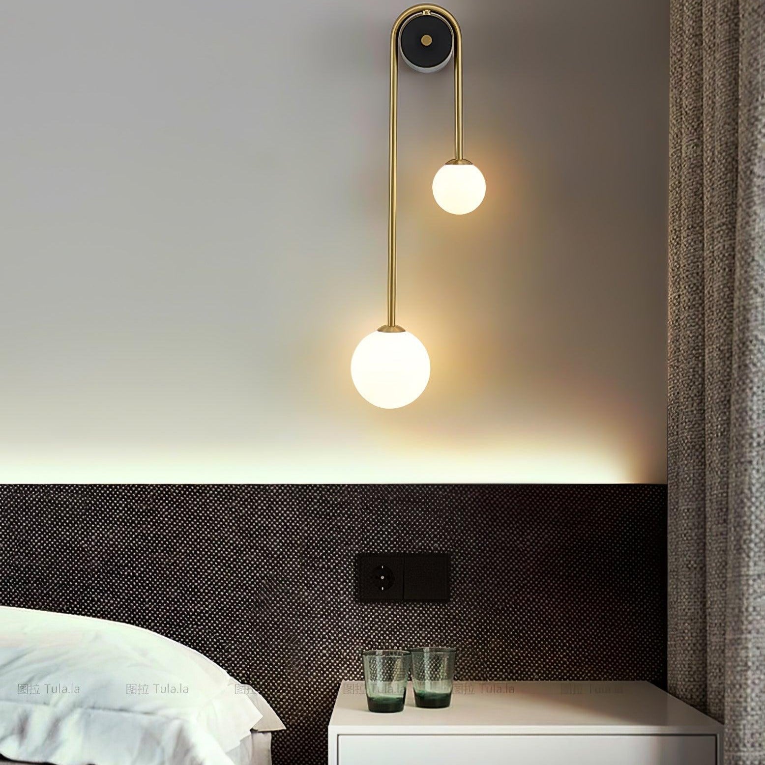 Elaro Brass Arc Wall Light - Lamp Copper