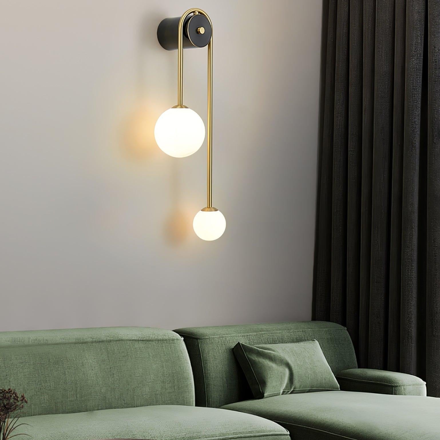 Elaro Brass Arc Wall Light - Lamp Copper