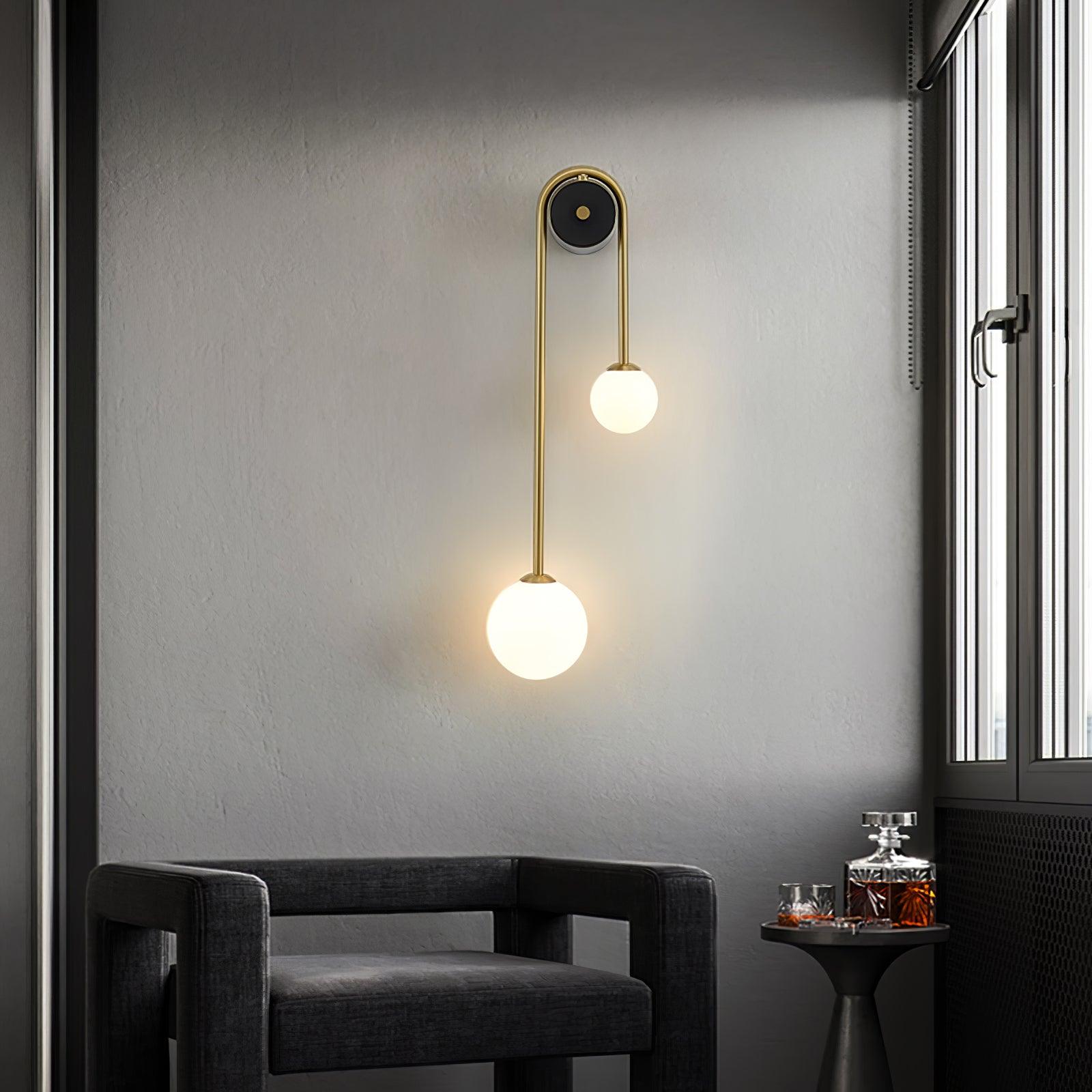Elaro Brass Arc Wall Light - Lamp Copper