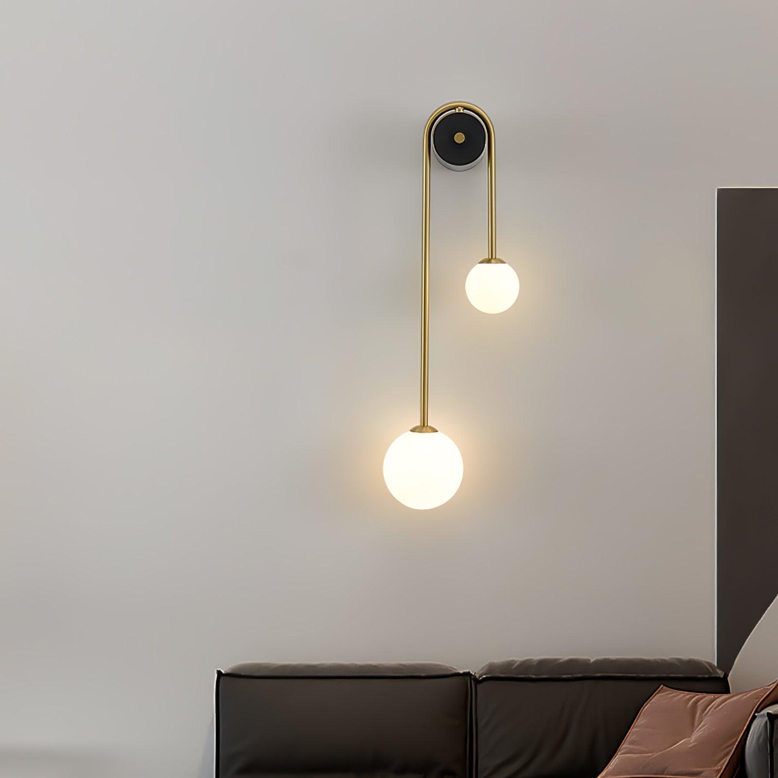Elaro Brass Arc Wall Light - Lamp Copper