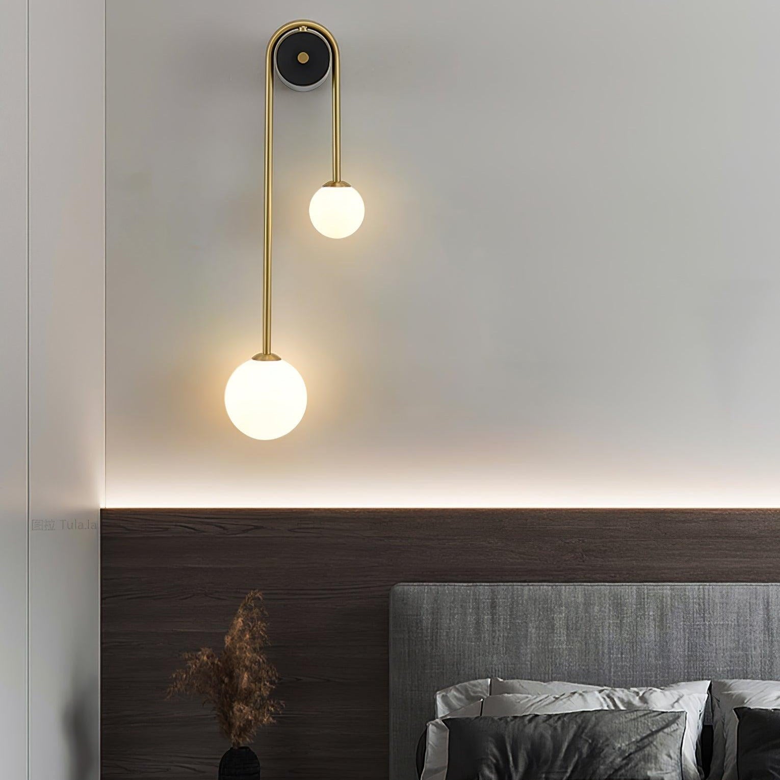 Elaro Brass Arc Wall Light - Lamp Copper