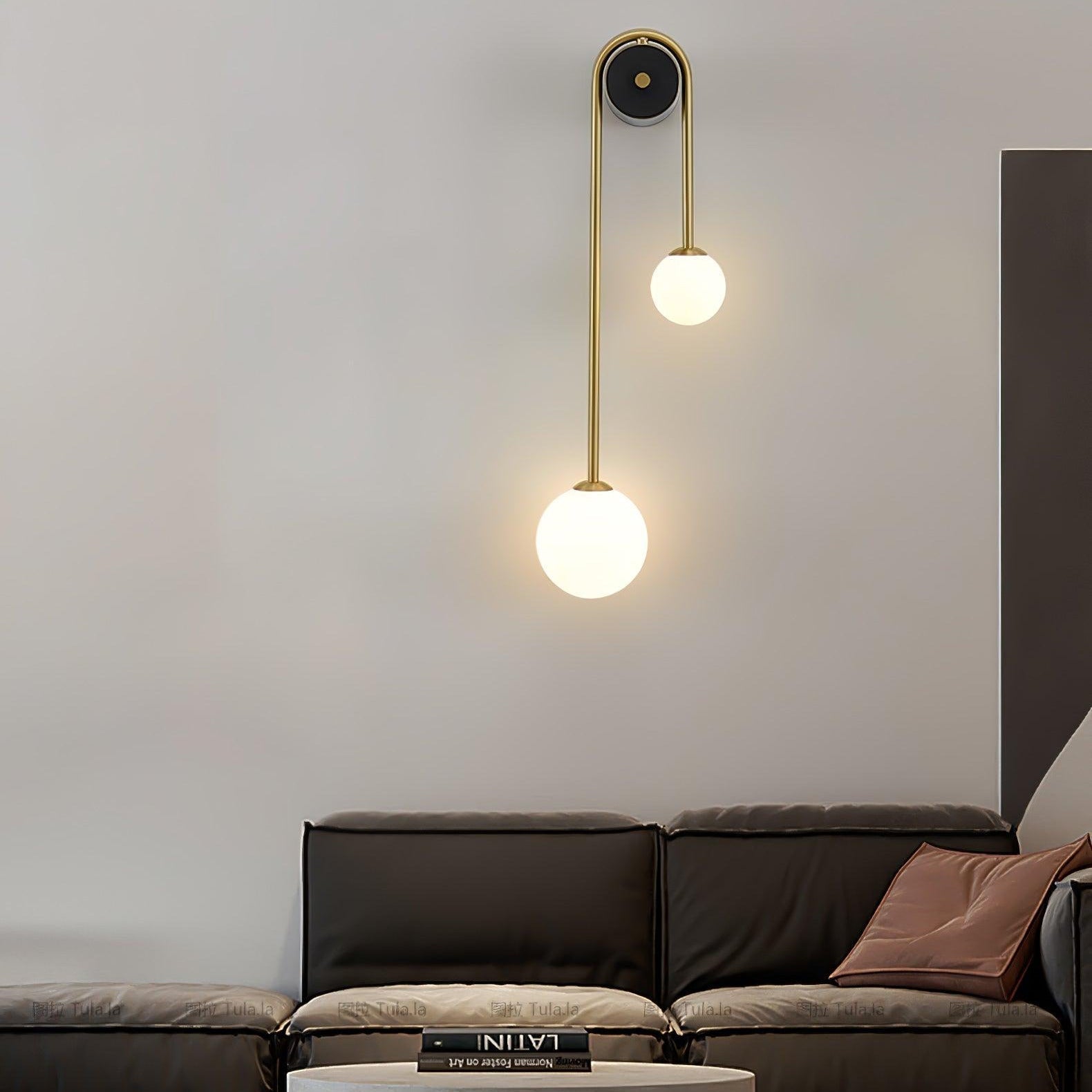 Elaro Brass Arc Wall Light - Lamp Copper