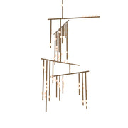 Orbis Modern Minimalist Drop System Antique Glass Chandelier - Lamp Copper