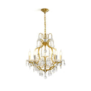 Cevinyra Postmodern Luxury Brass Crystal Scrolls Chandelier - Lamp Copper