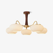 Candy Brass Wooden Glass Persimmon Chandelier - Lamp Copper