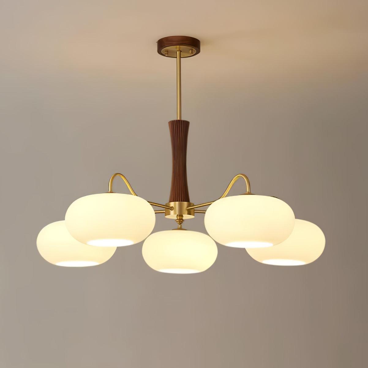 Candy Brass Wooden Glass Persimmon Chandelier - Lamp Copper