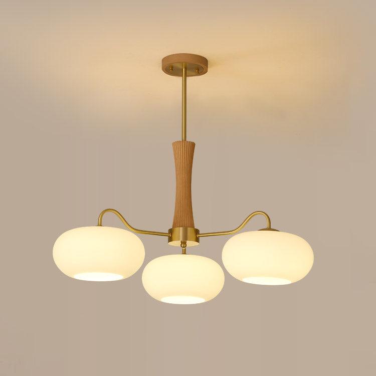 Candy Brass Wooden Glass Persimmon Chandelier - Lamp Copper