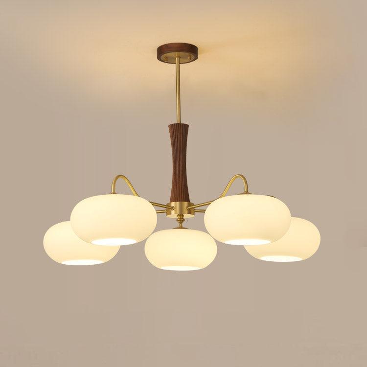 Candy Brass Wooden Glass Persimmon Chandelier - Lamp Copper