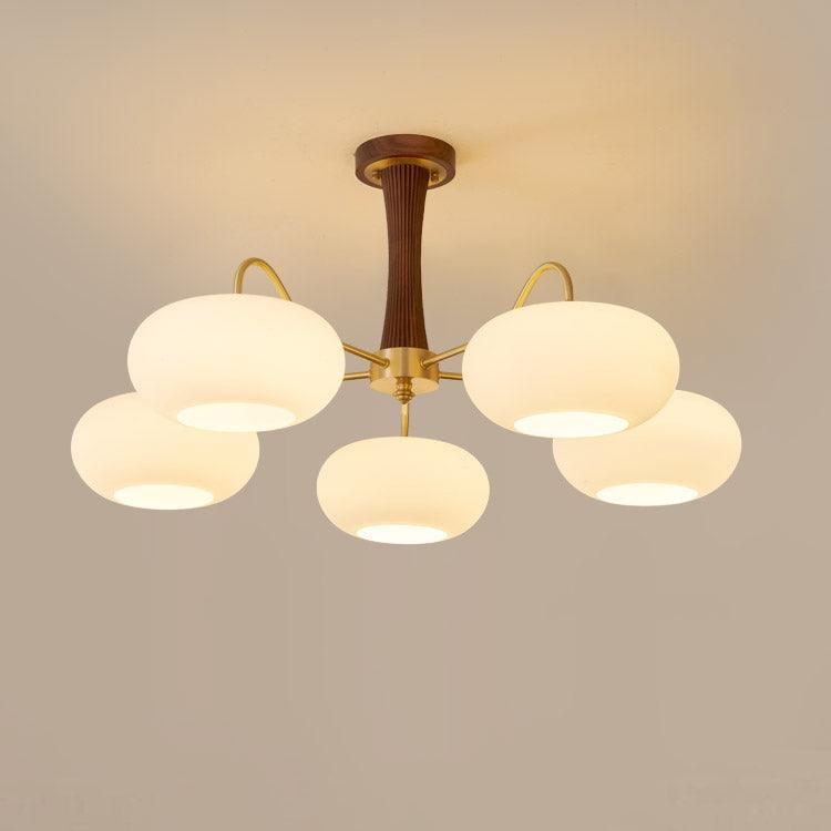 Candy Brass Wooden Glass Persimmon Chandelier - Lamp Copper