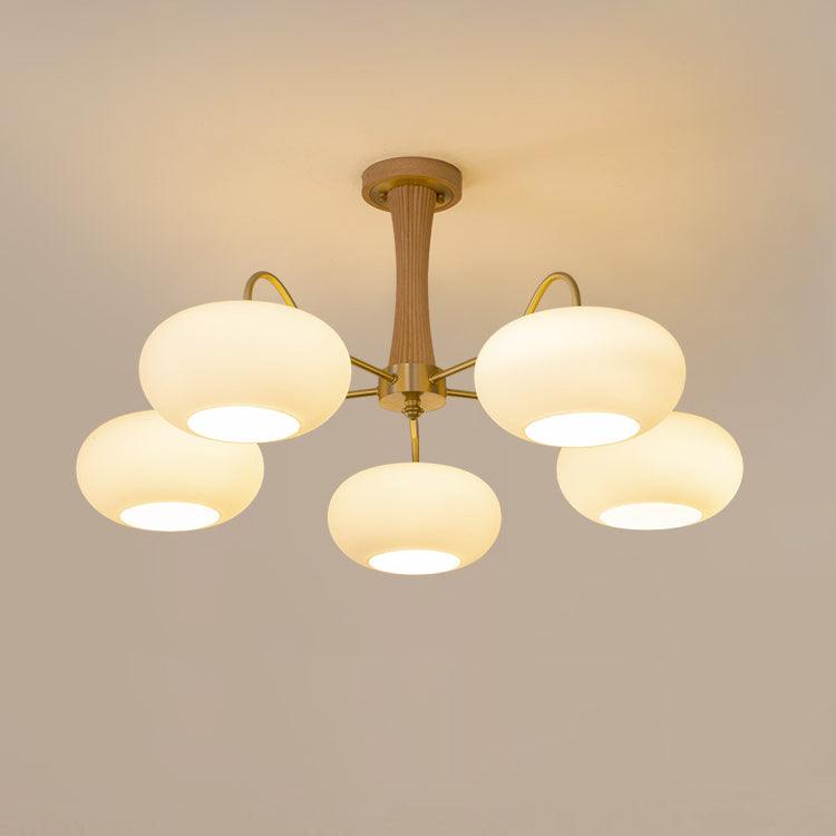 Candy Brass Wooden Glass Persimmon Chandelier - Lamp Copper